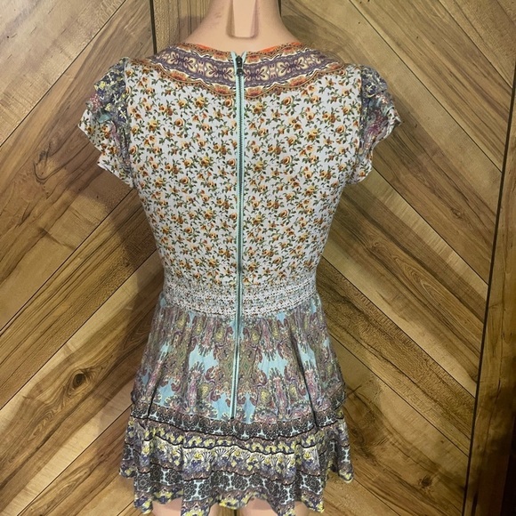 Alice + Olivia XS Mariska Mixed Print Multicolored Skort Romper - Picture 9 of 12